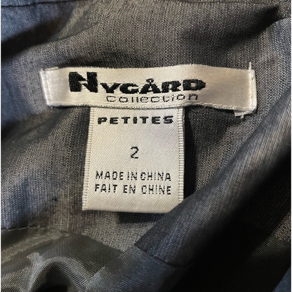 🩶 Stylish NYGARD Collection Women’s Jacket Size 2P Bluish Grey Tailored Fit EUC - Picture 3 of 11